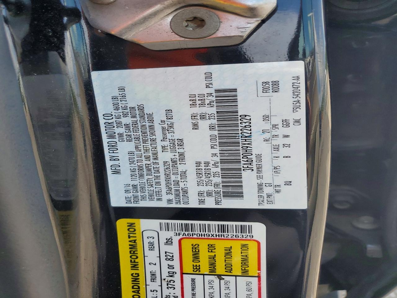 2017 FORD FUSION