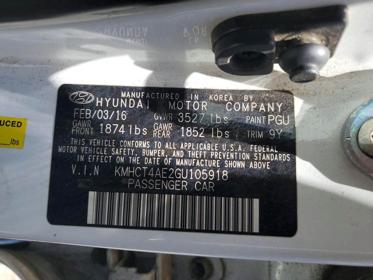 2016 HYUNDAI ACCENT