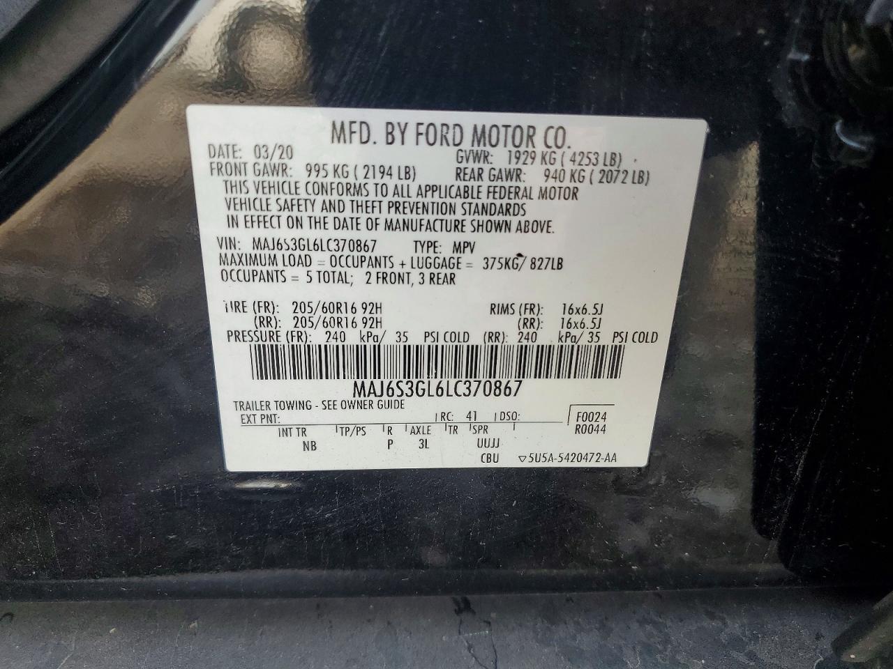 2020 FORD ECOSPORT