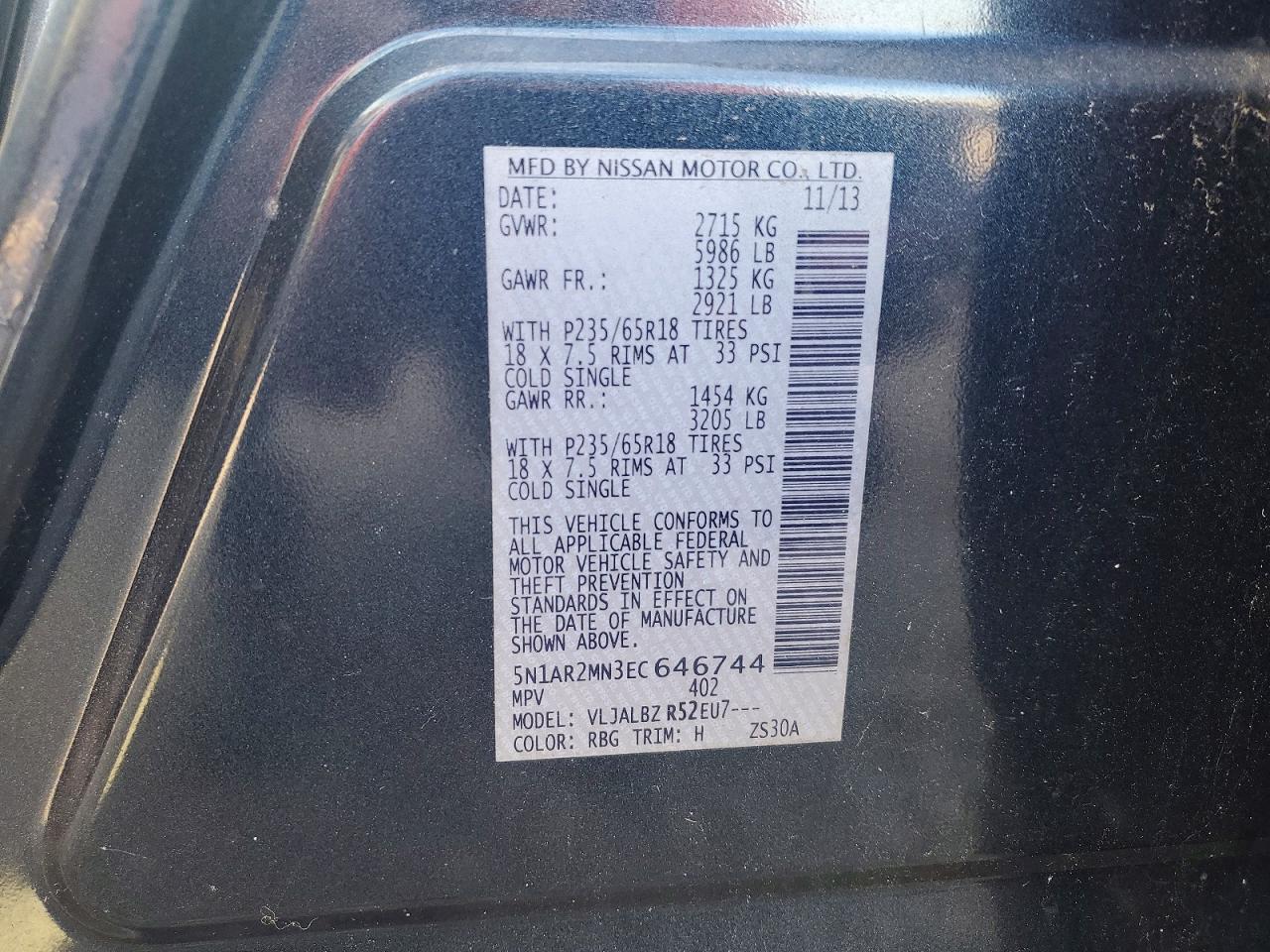 2014 NISSAN PATHFINDER