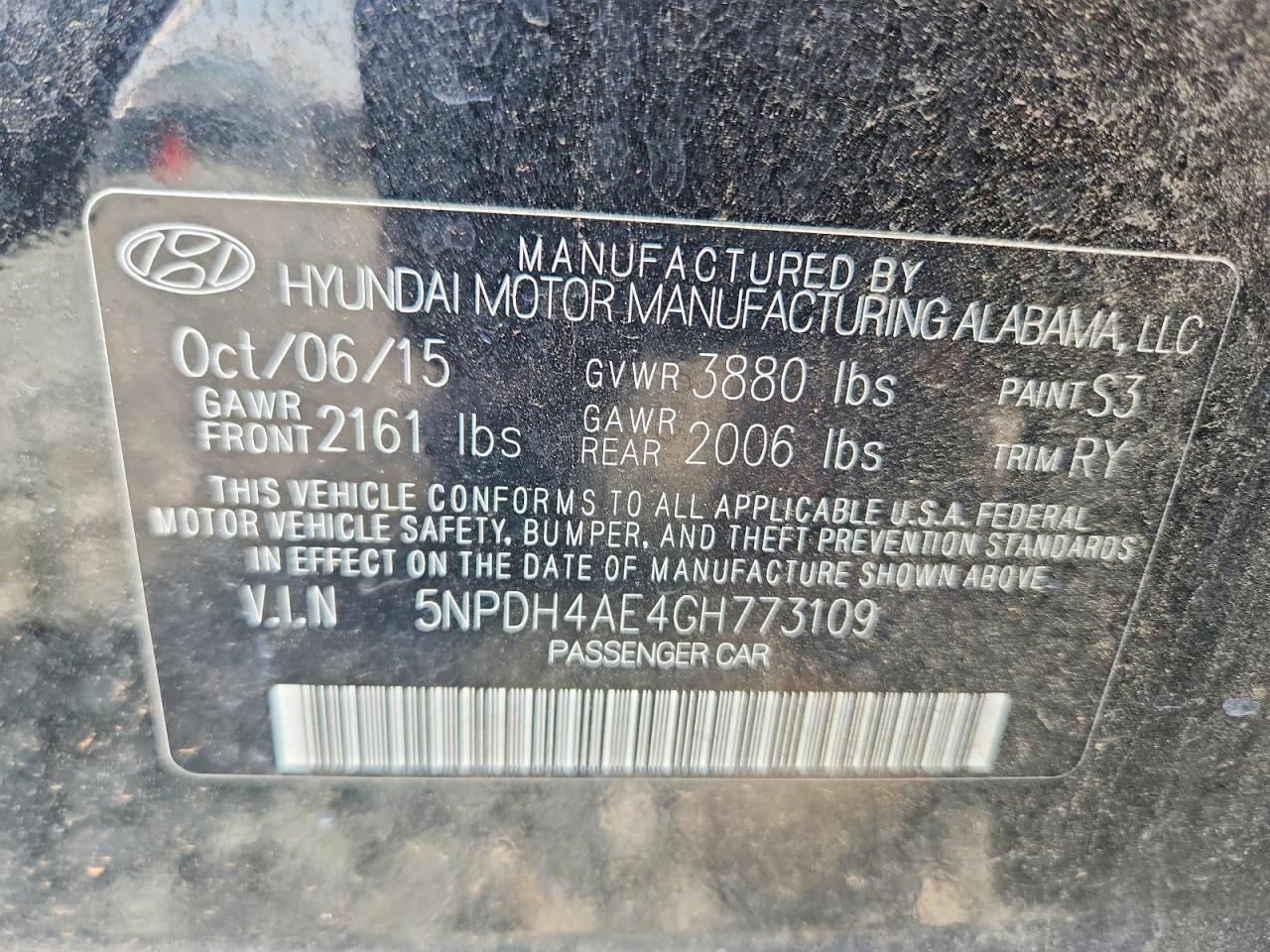 2016 HYUNDAI ELANTRA
