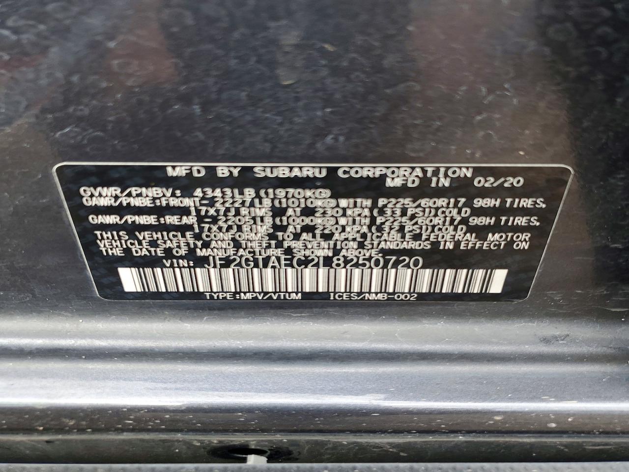 2020 SUBARU CROSSTREK