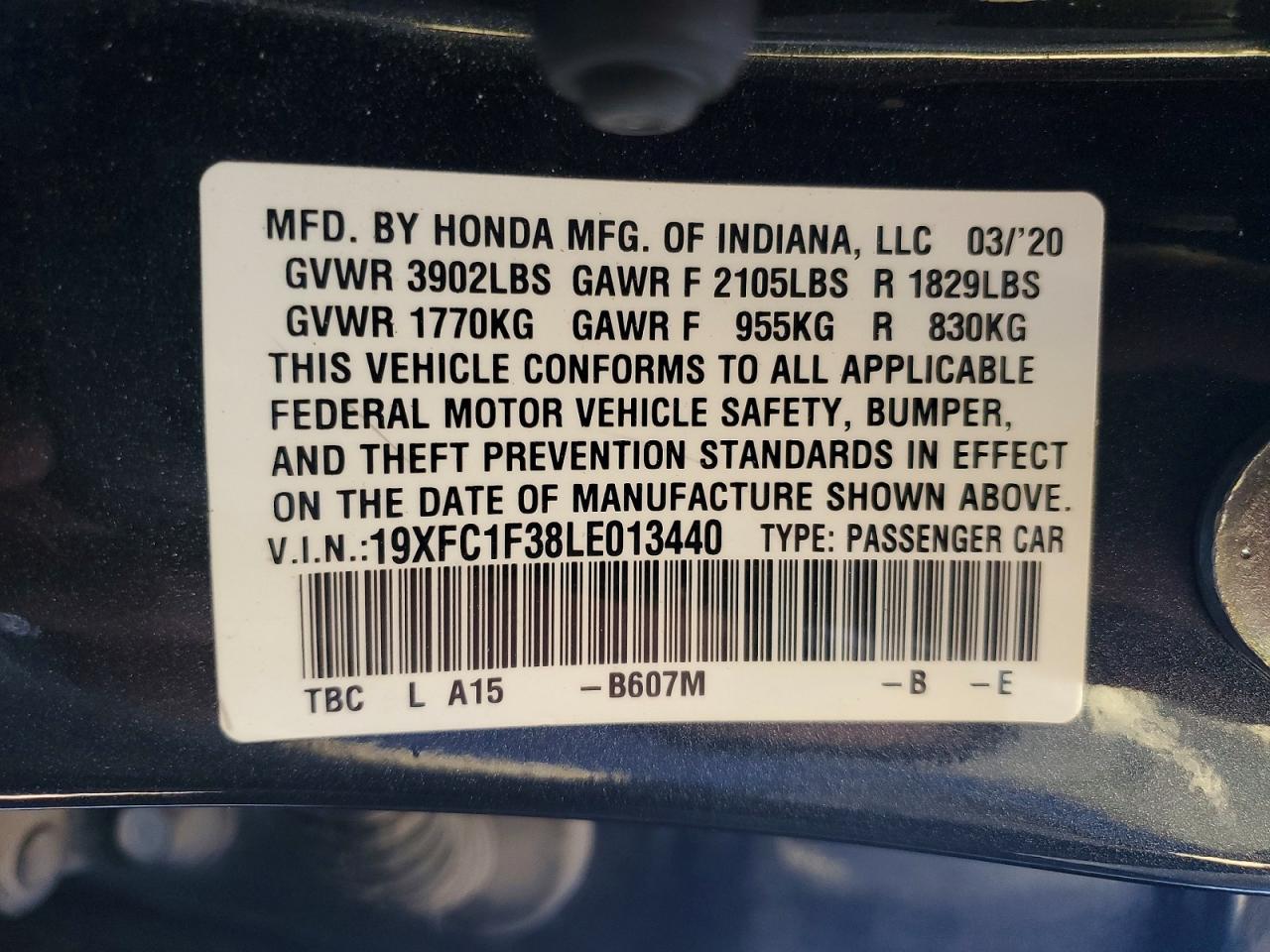 2020 HONDA CIVIC