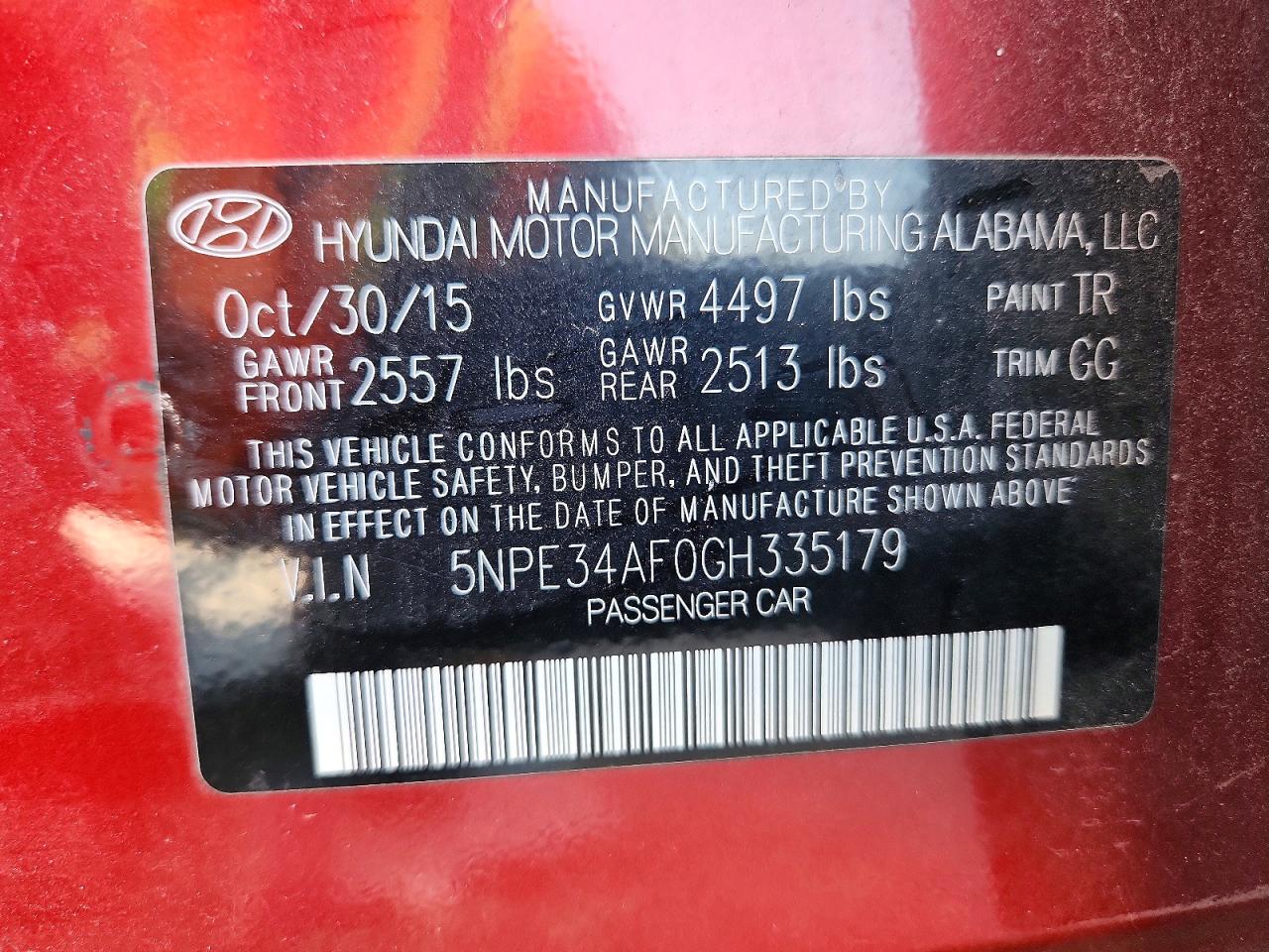 2016 HYUNDAI SONATA