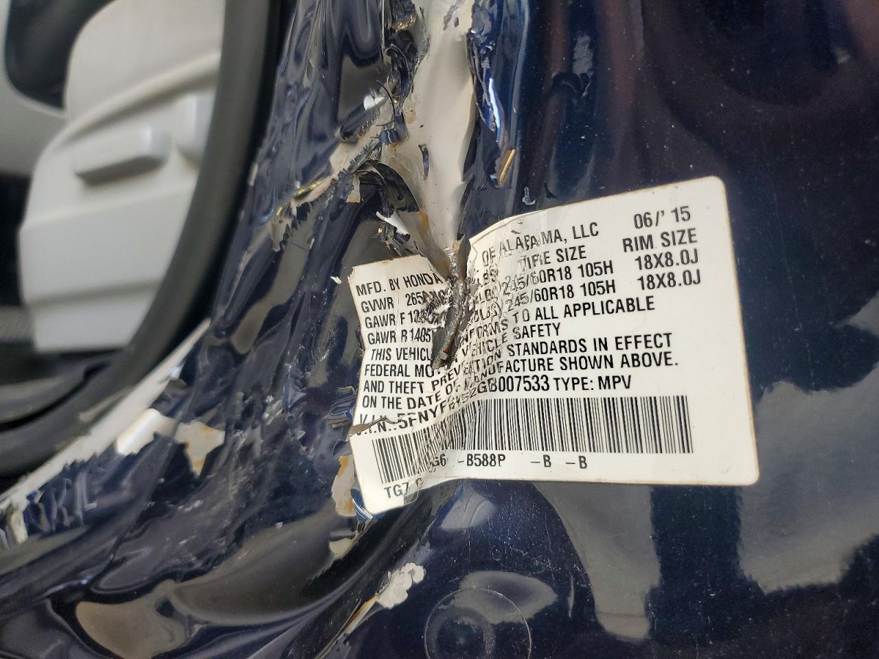 2016 HONDA PILOT