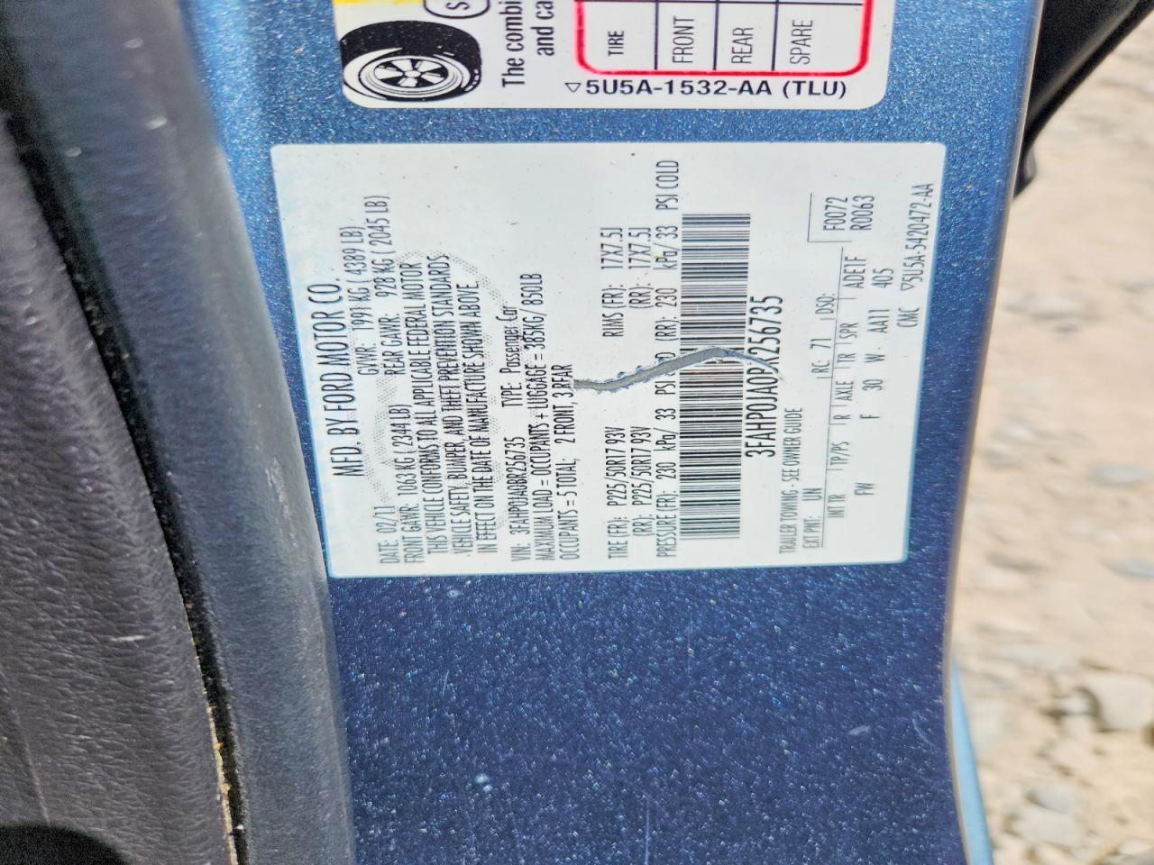 2011 FORD FUSION