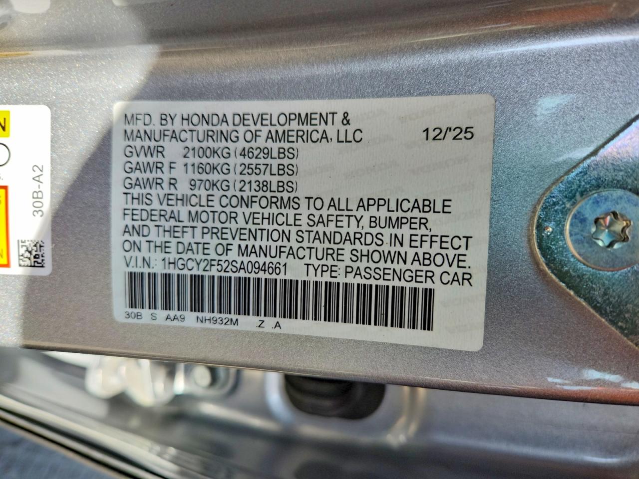 2025 HONDA ACCORD