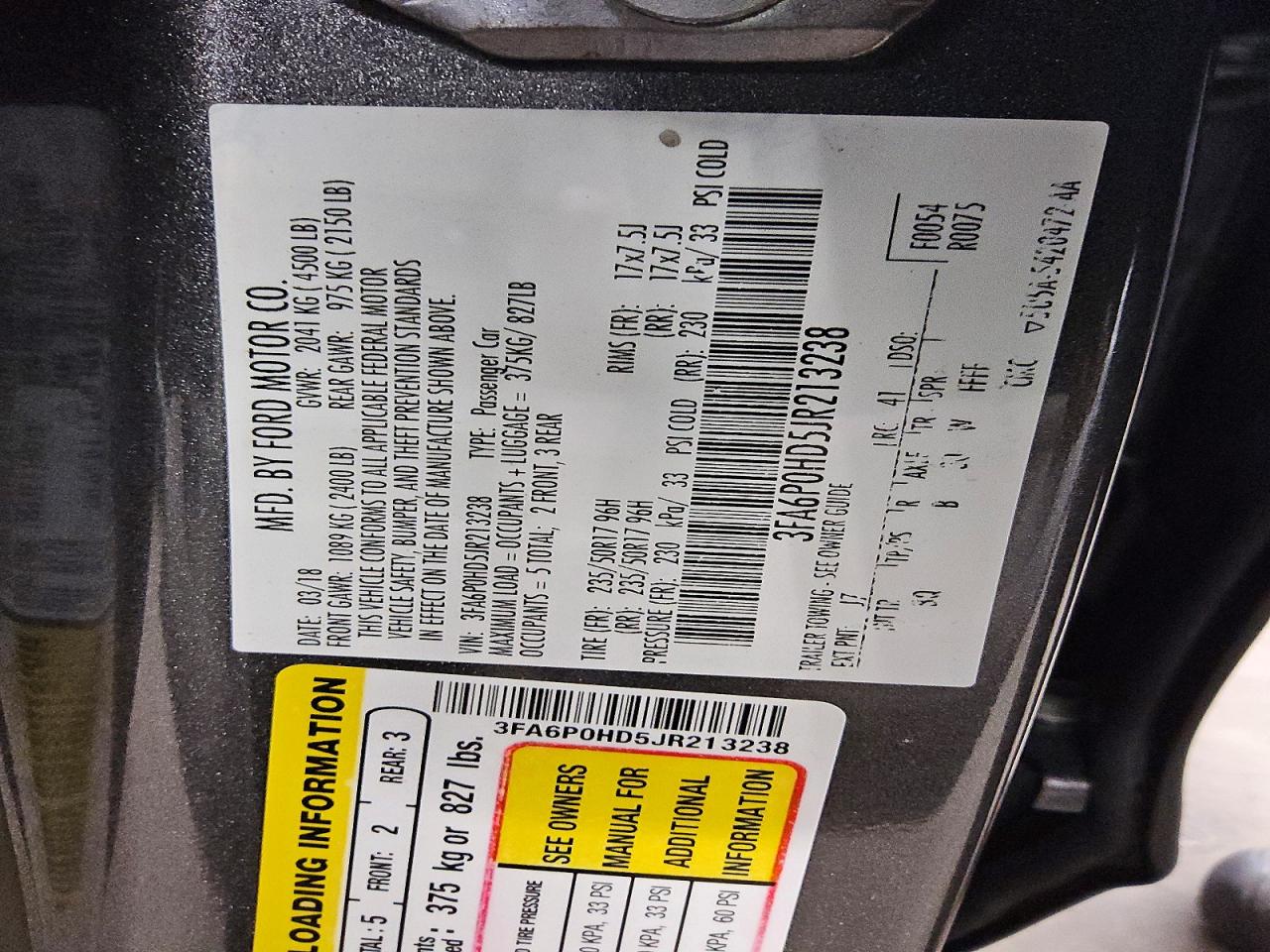 2018 FORD FUSION