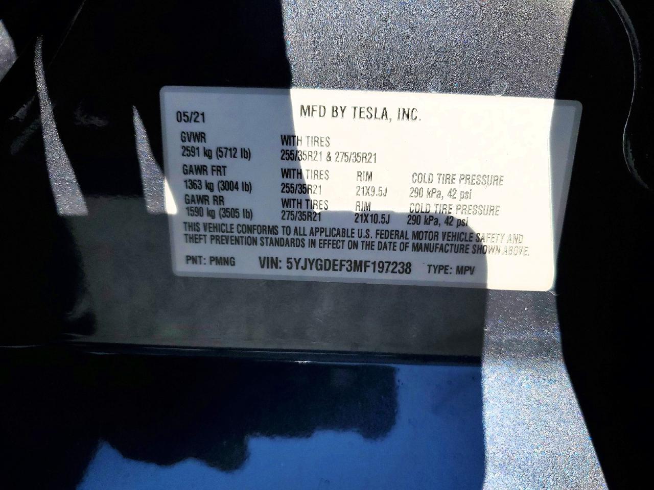 2021 TESLA MODEL Y