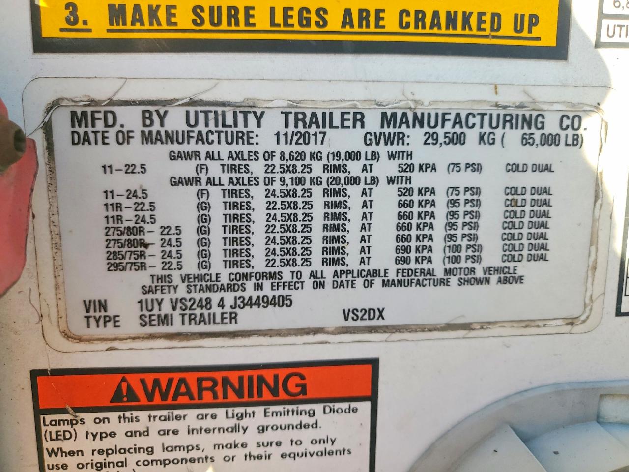 2018 UTILITY TRAILER MANUFACTURER UTILITY TR