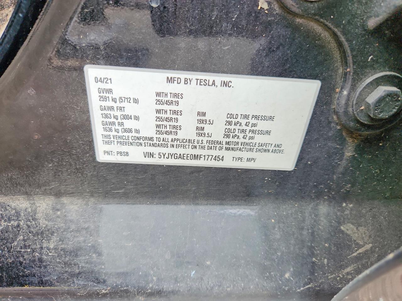 2021 TESLA MODEL Y