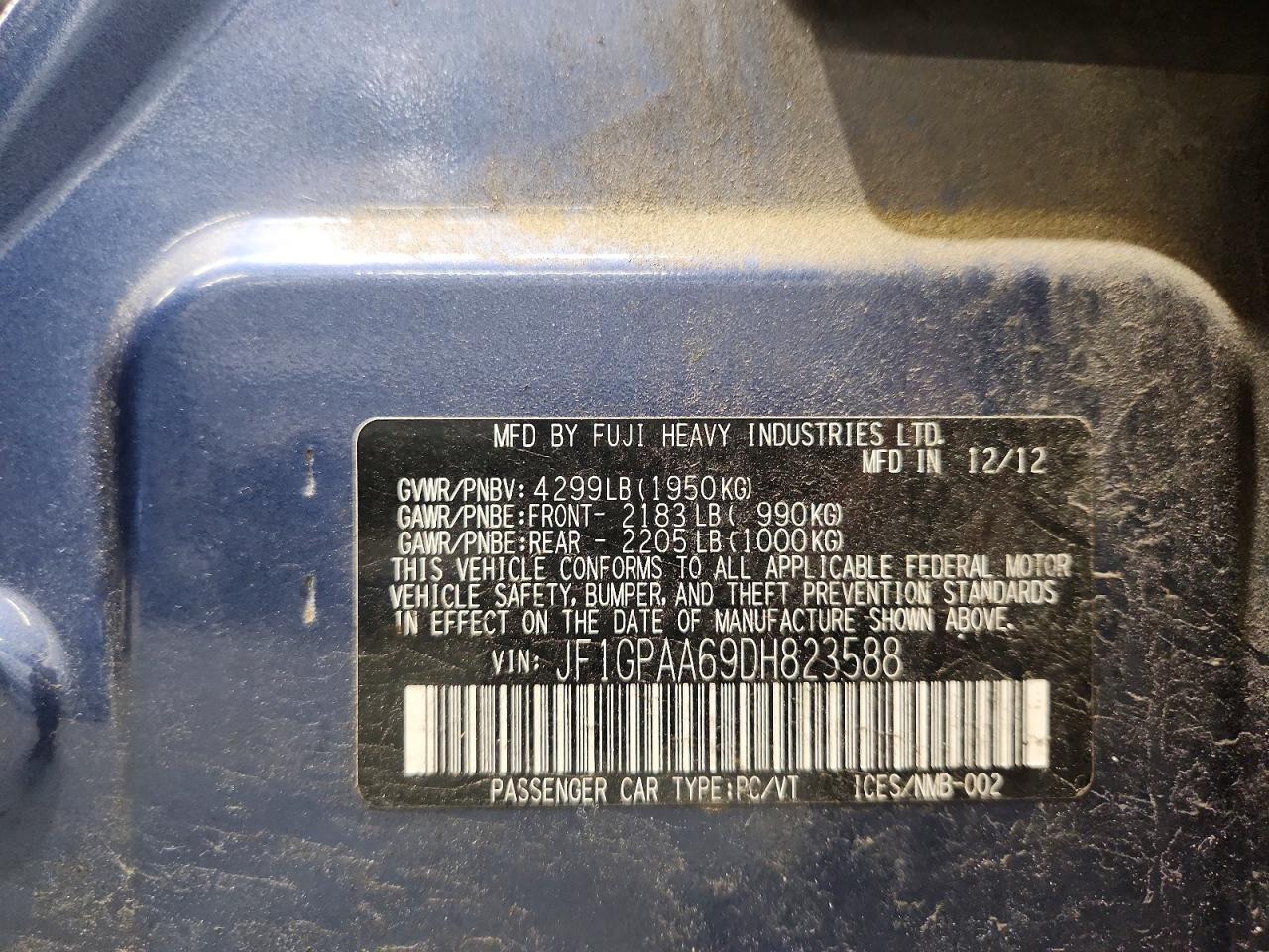 2013 SUBARU IMPREZA