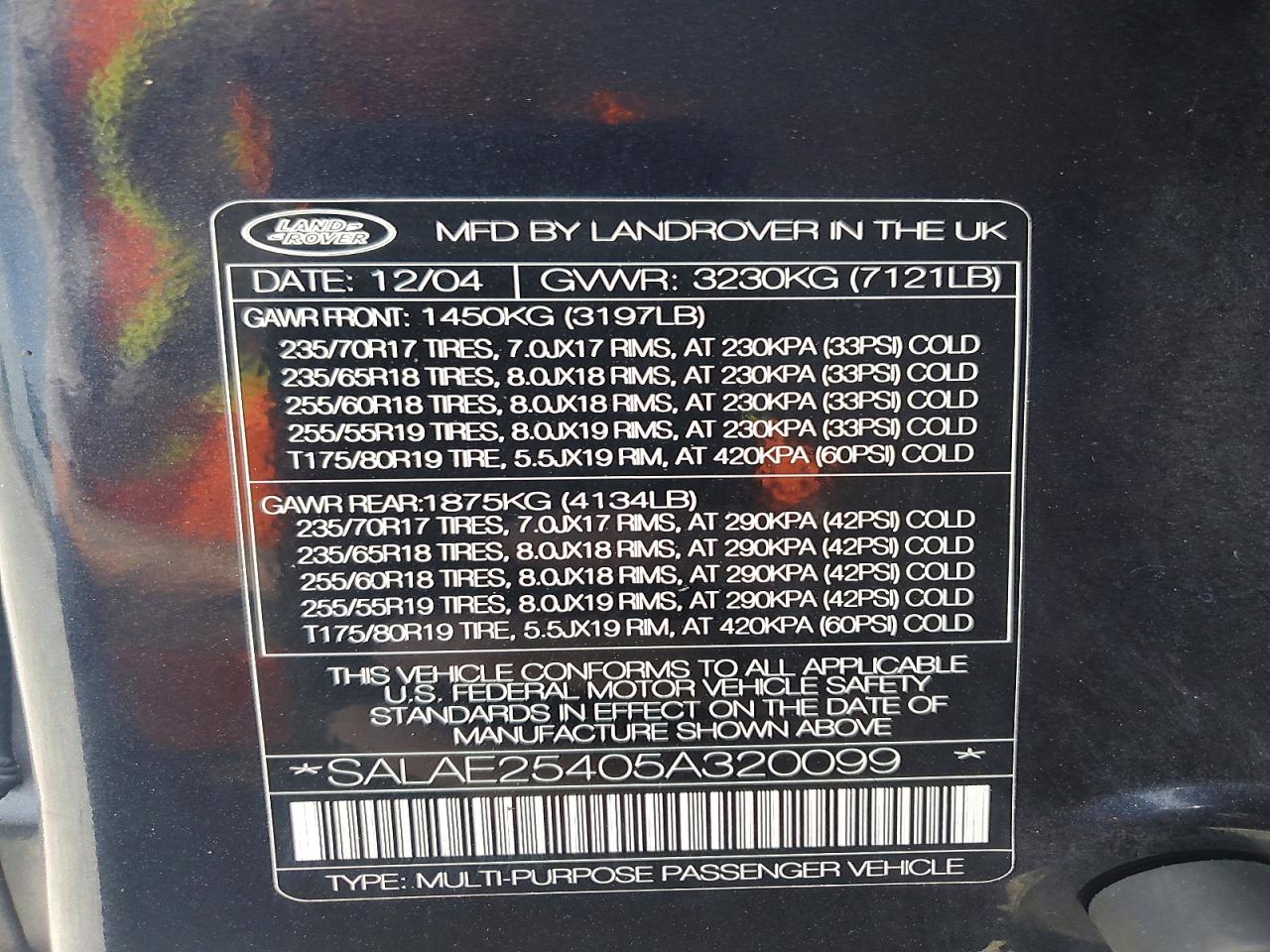 2005 LAND ROVER LR3
