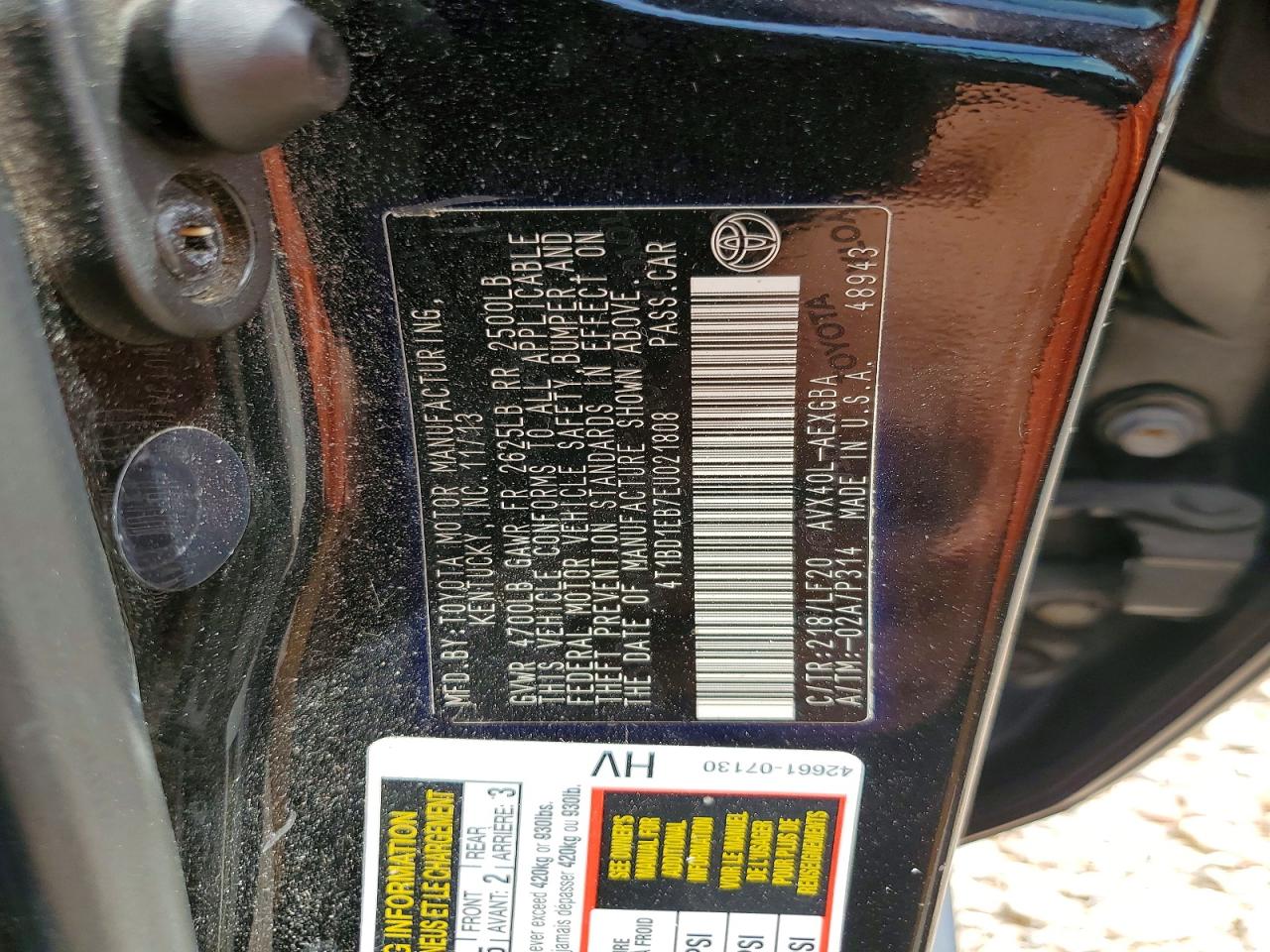 2014 TOYOTA AVALON