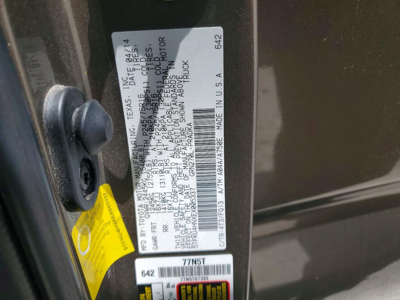 2014 TOYOTA TACOMA