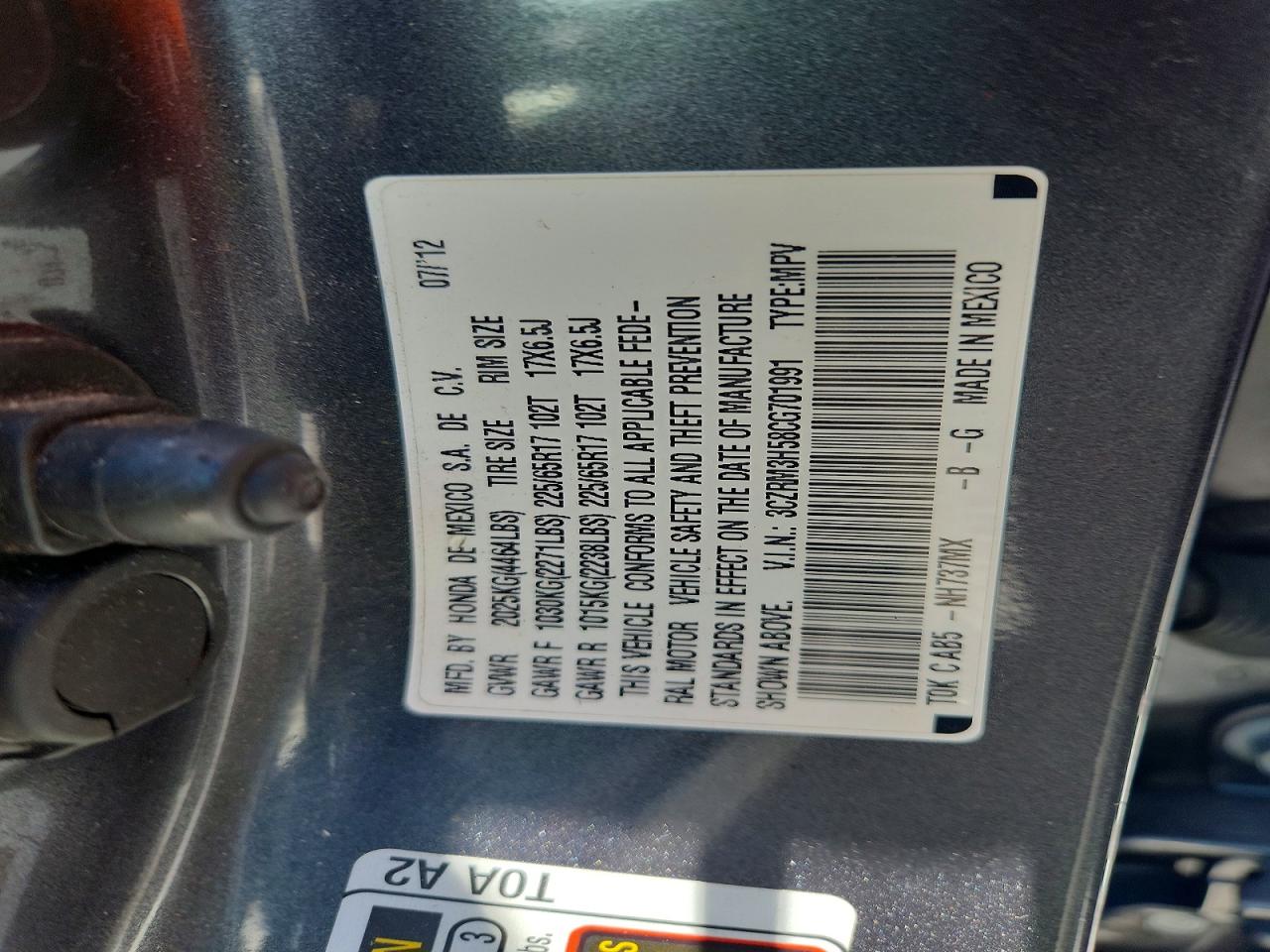 2012 HONDA CRV