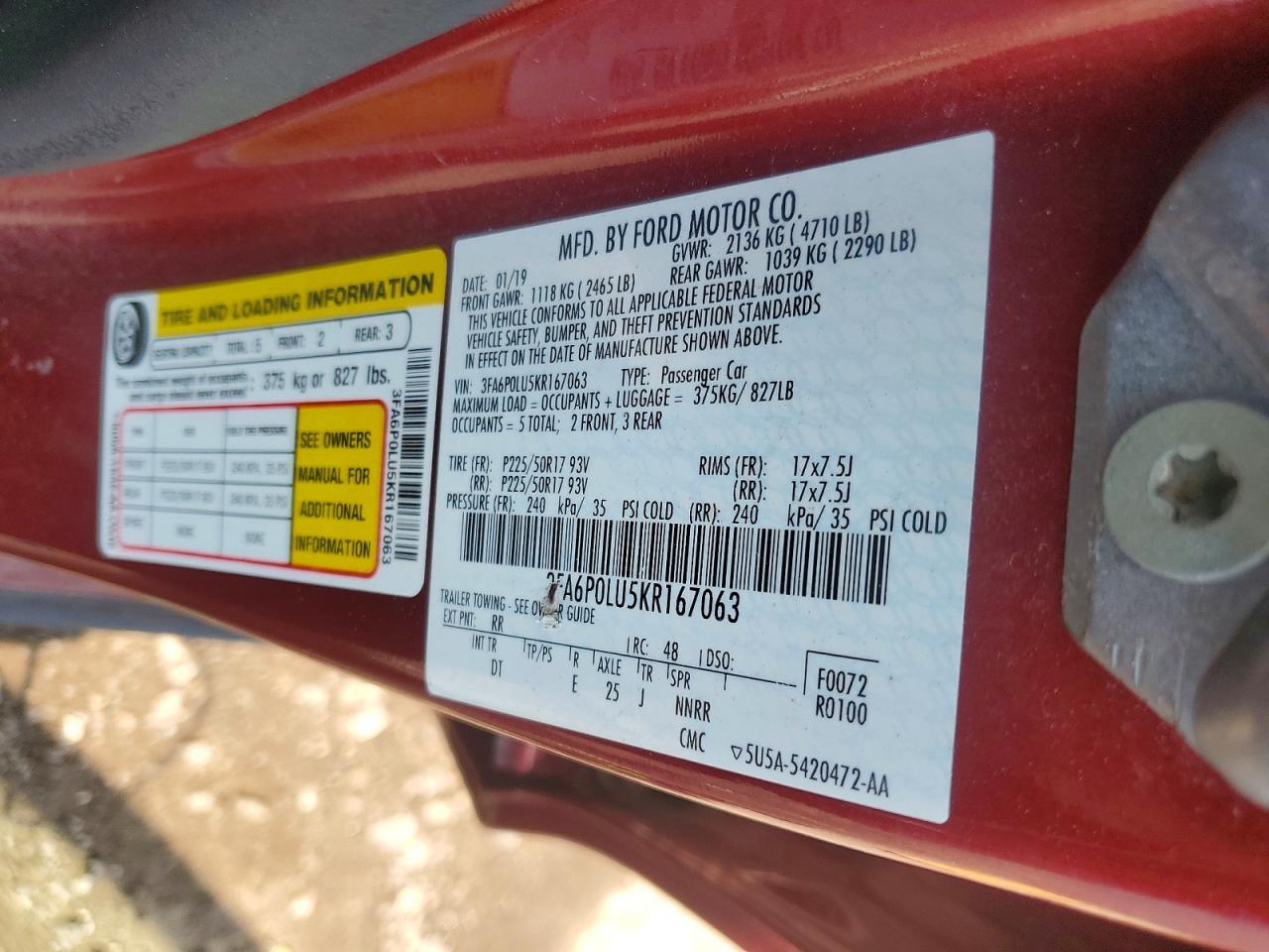 2019 FORD FUSION