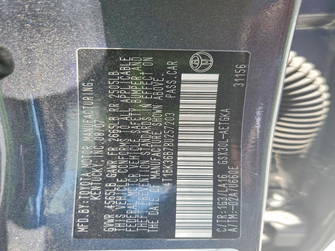 2008 TOYOTA AVALON