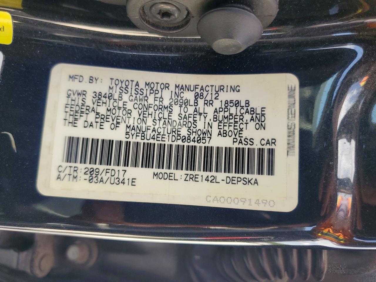 2013 TOYOTA COROLLA
