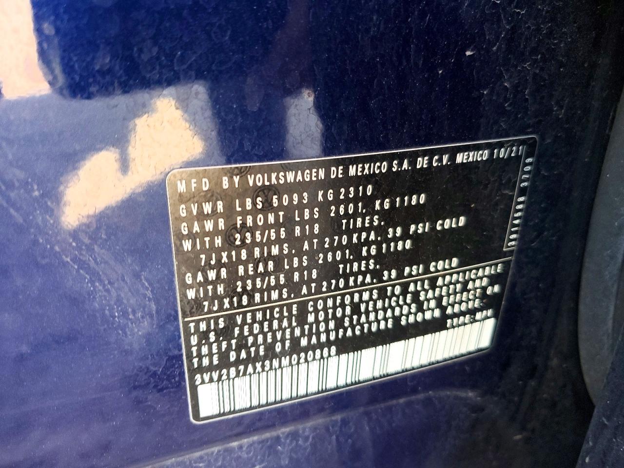 2022 VOLKSWAGEN TIGUAN