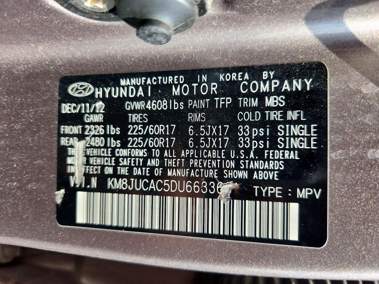 2013 HYUNDAI TUCSON