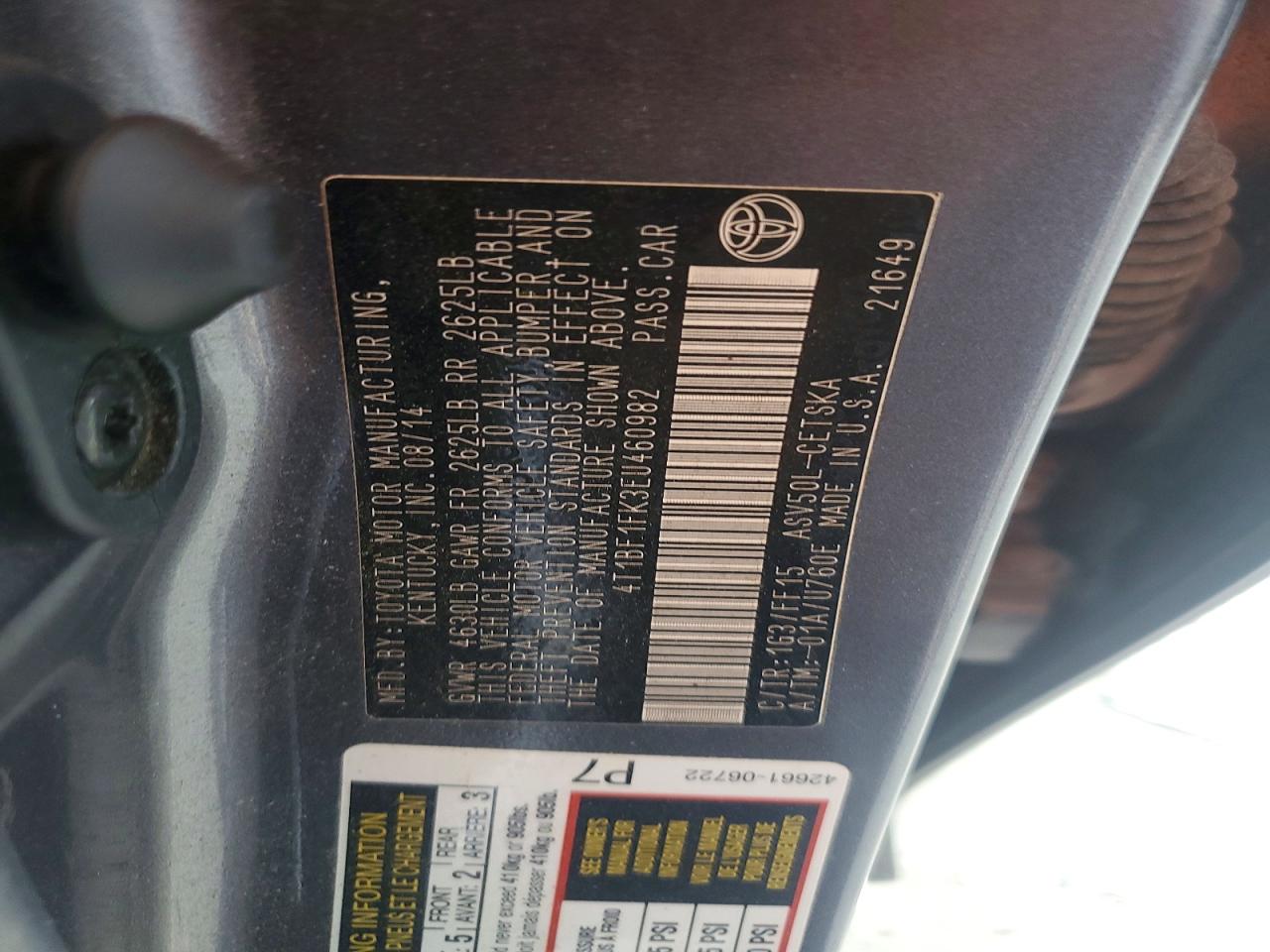 2014 TOYOTA CAMRY