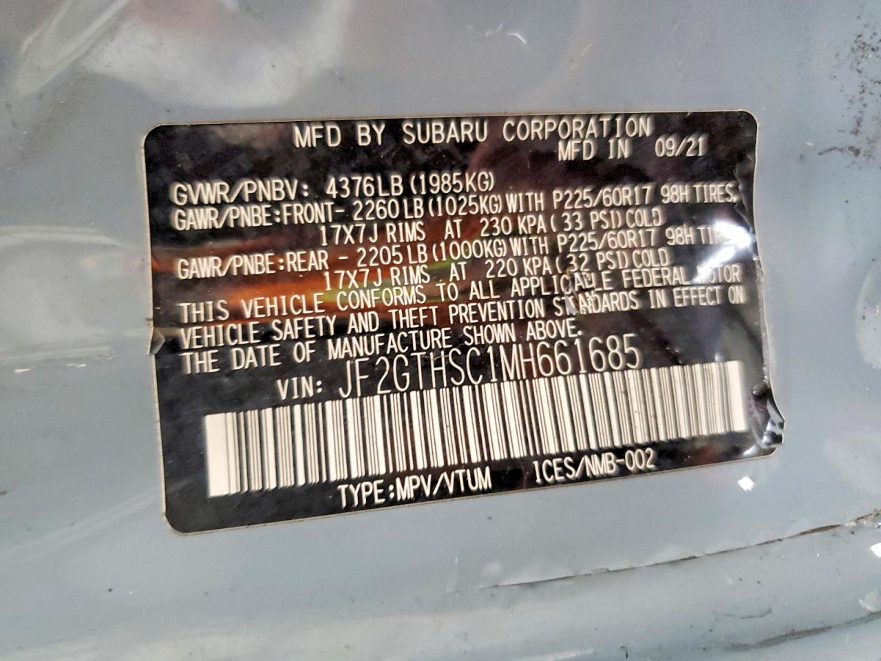 2021 SUBARU CROSSTREK