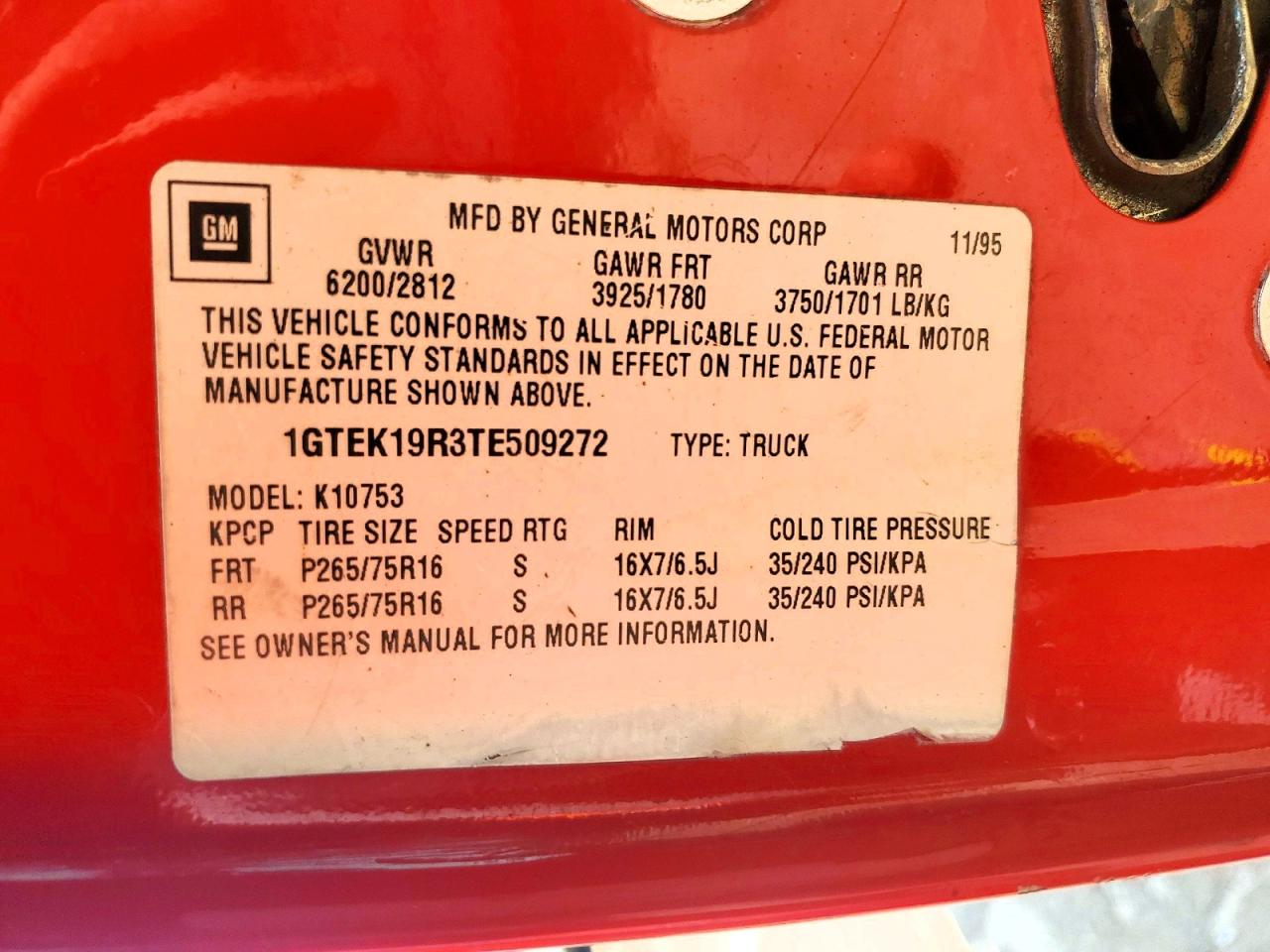 1996 GMC SIERRA
