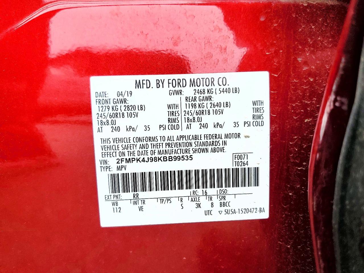 2019 FORD EDGE