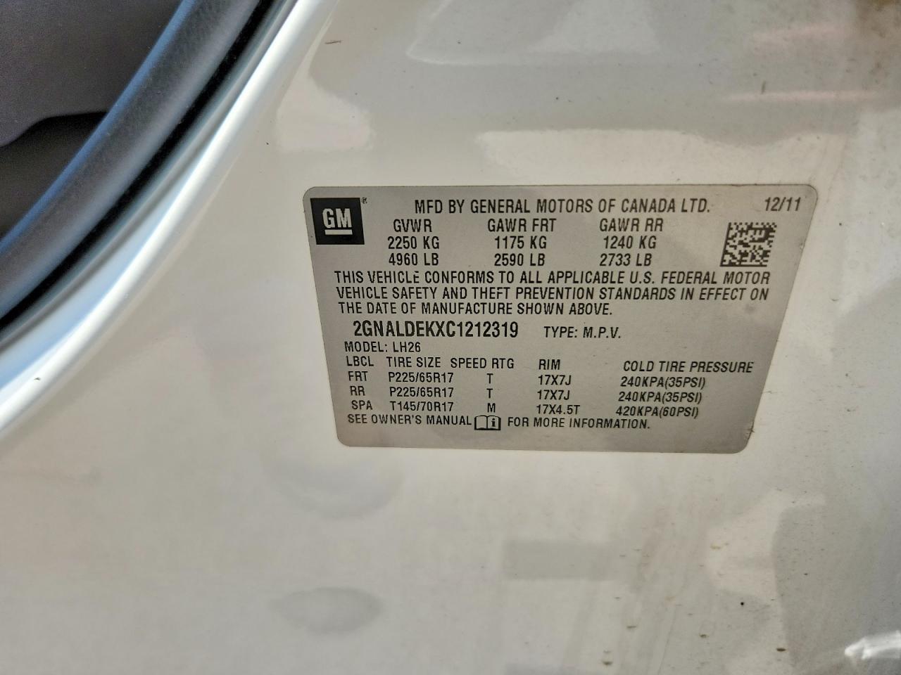 2012 CHEVROLET EQUINOX