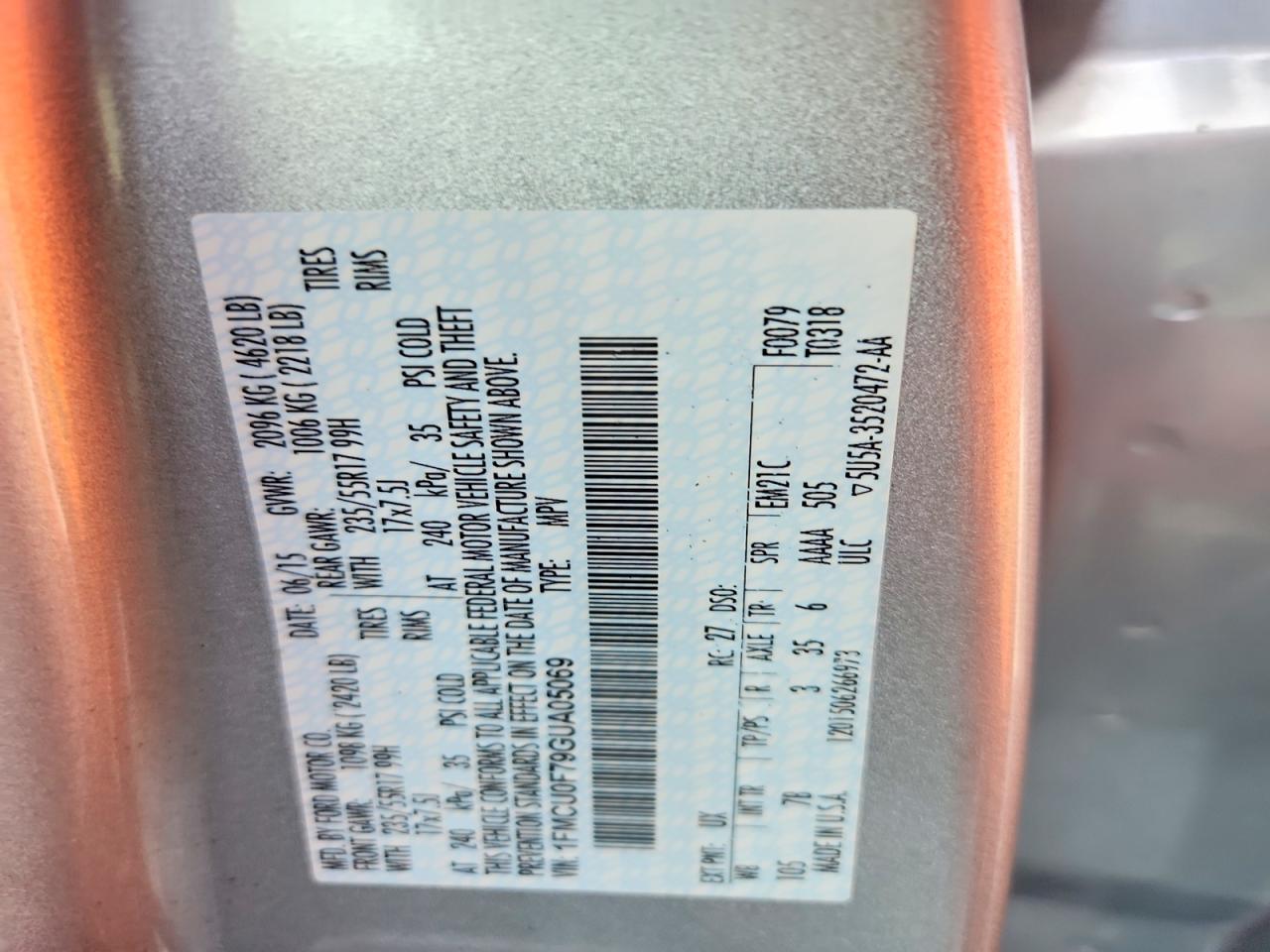 2016 FORD ESCAPE