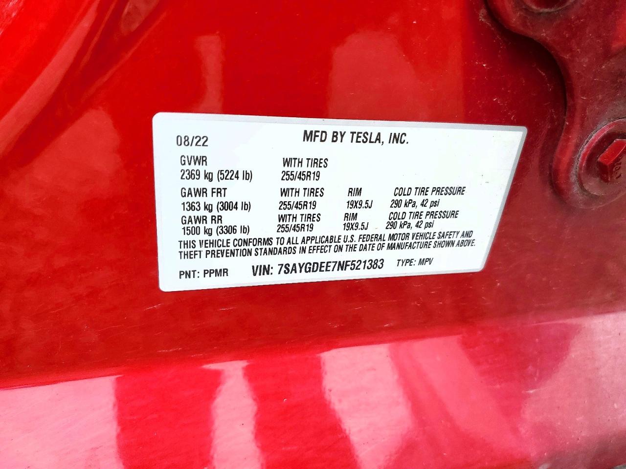 2022 TESLA MODEL Y