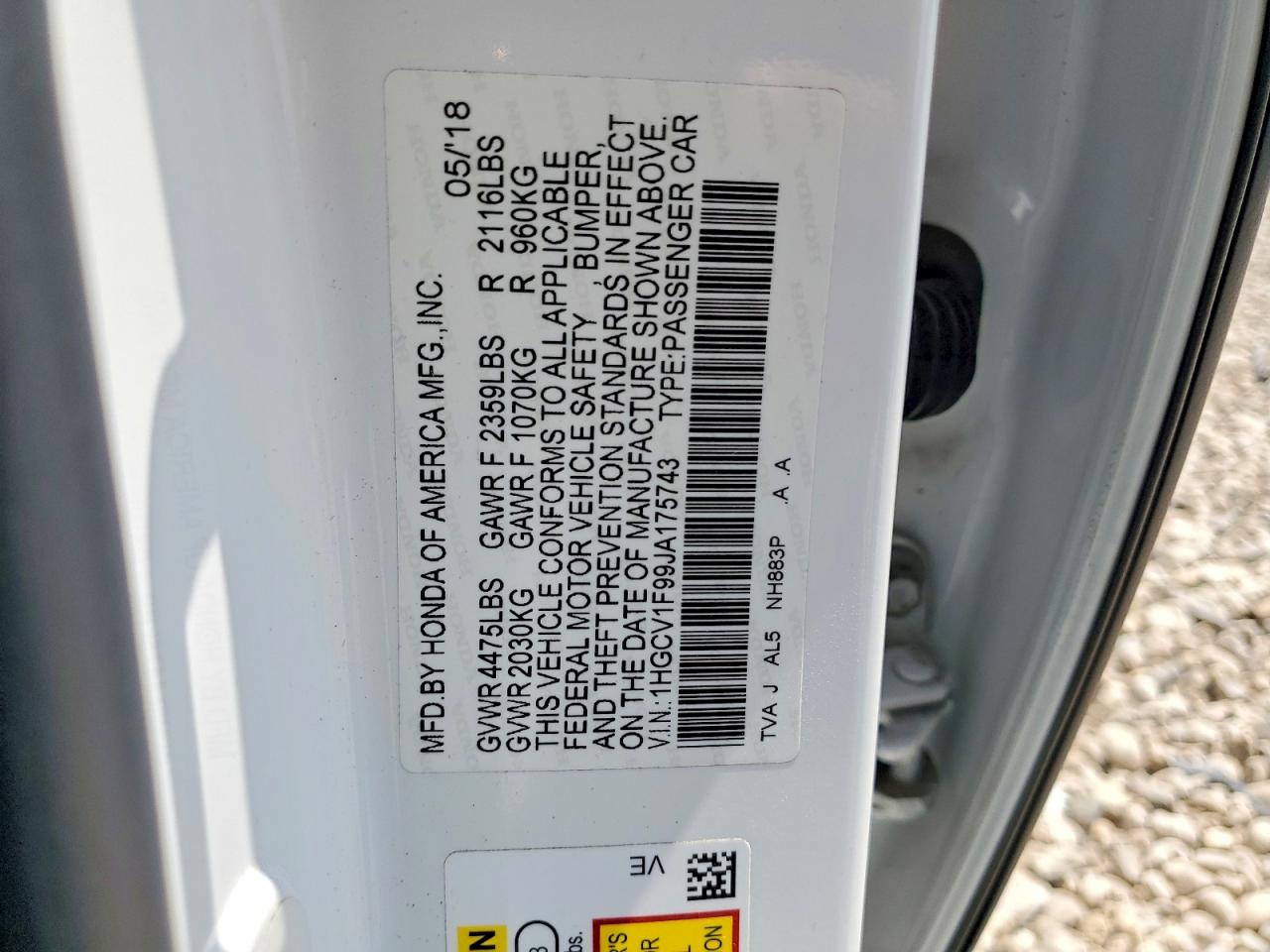2018 HONDA ACCORD TOU