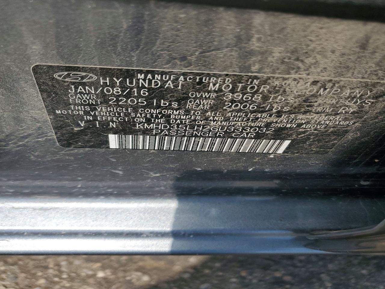2016 HYUNDAI ELANTRA