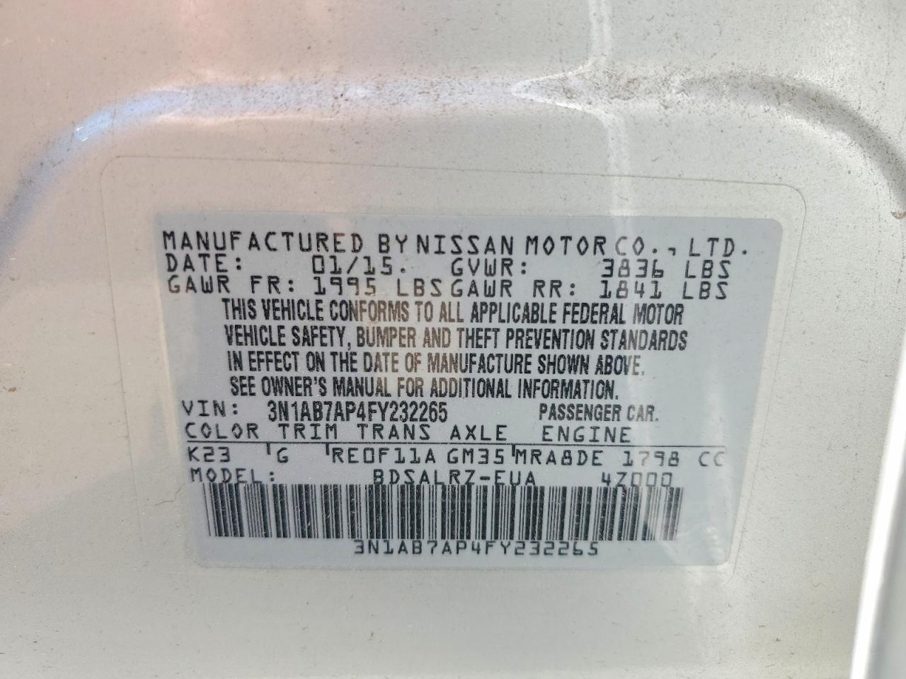 2015 NISSAN SENTRA