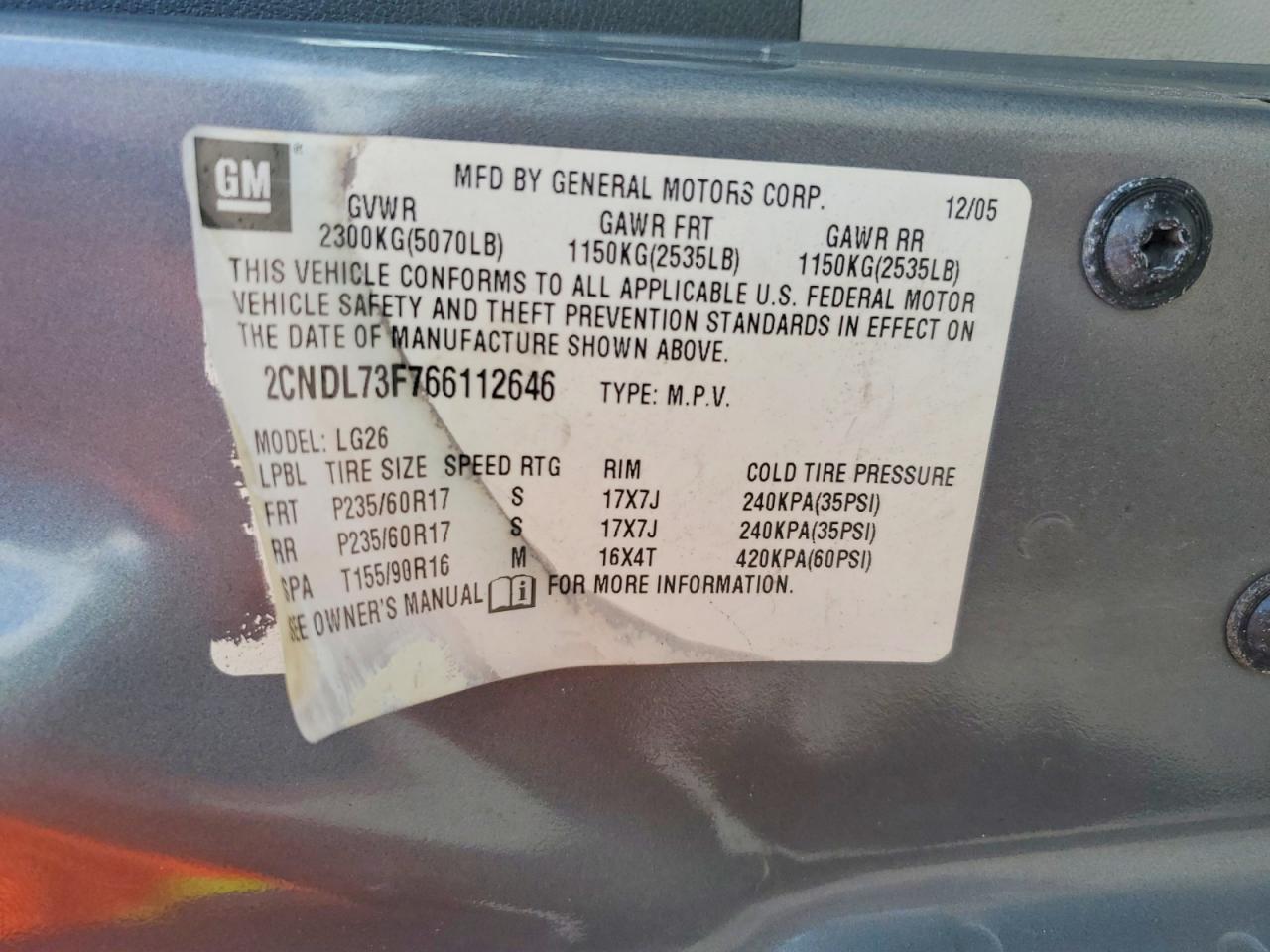 2006 CHEVROLET EQUINOX