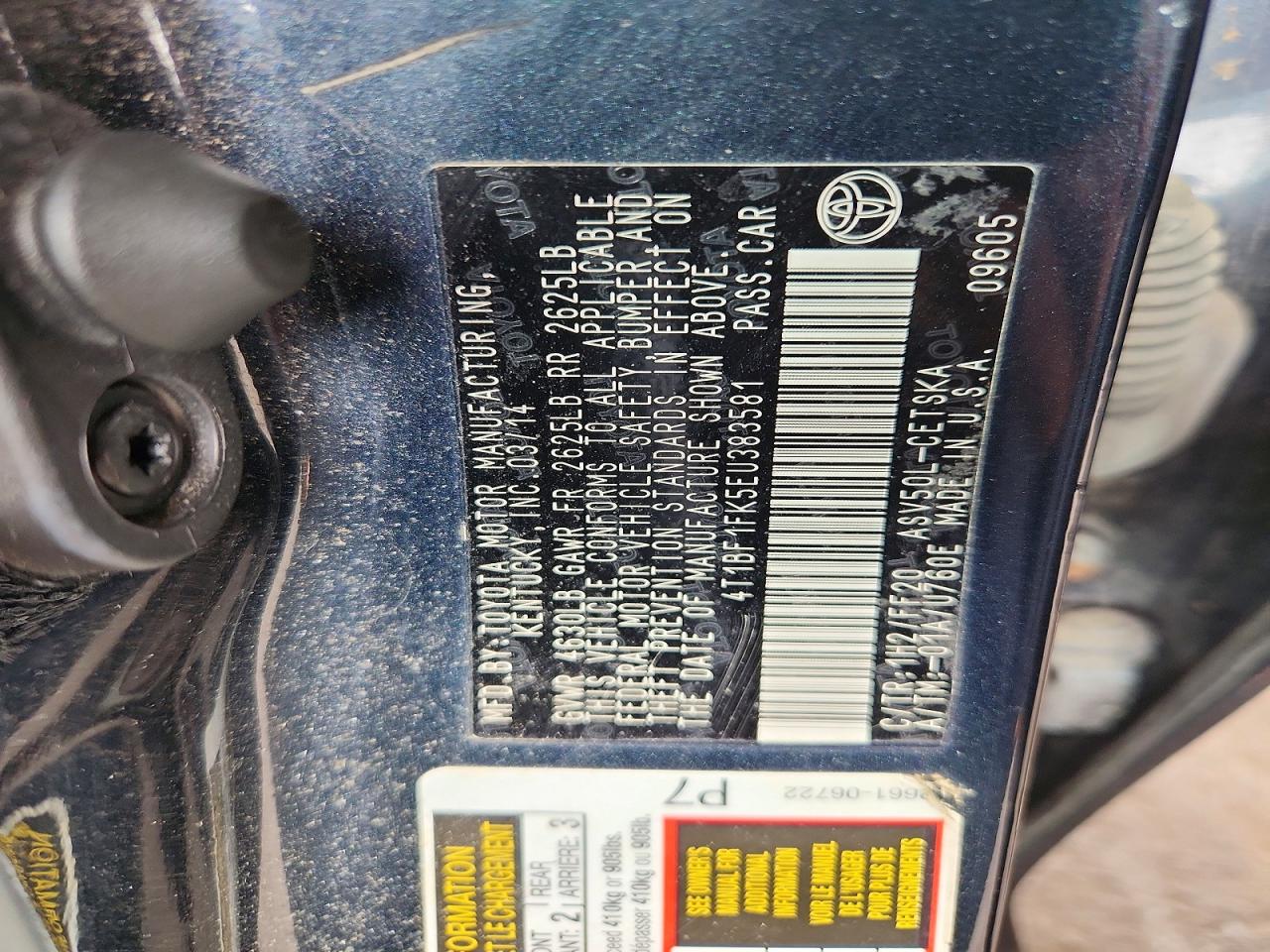 2014 TOYOTA CAMRY
