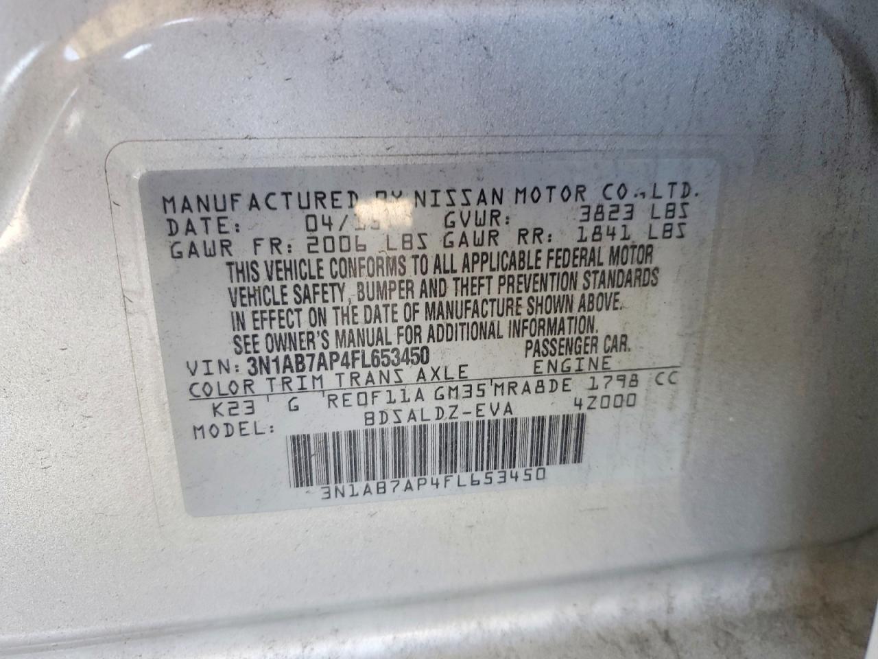 2015 NISSAN SENTRA