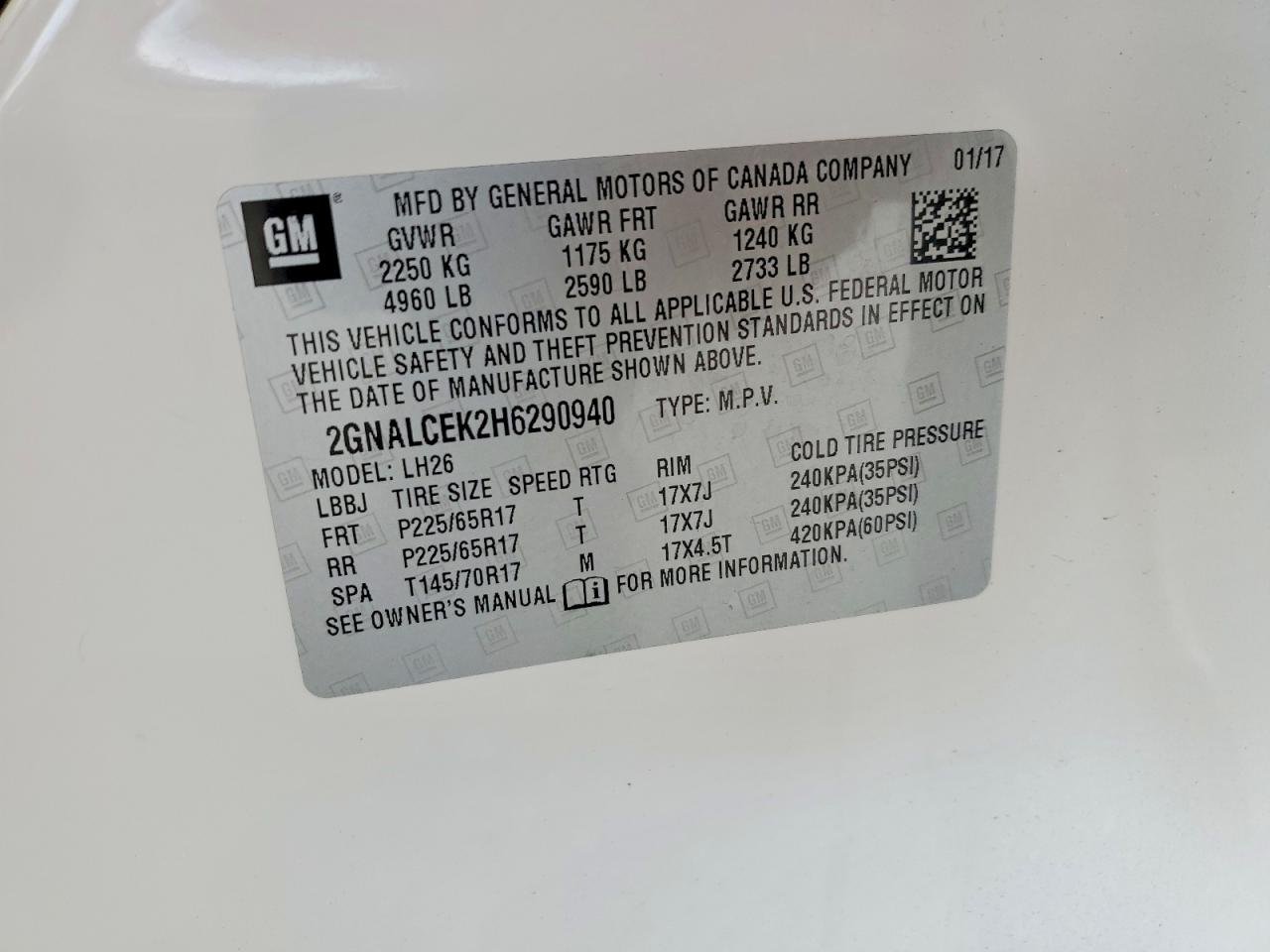 2017 CHEVROLET EQUINOX