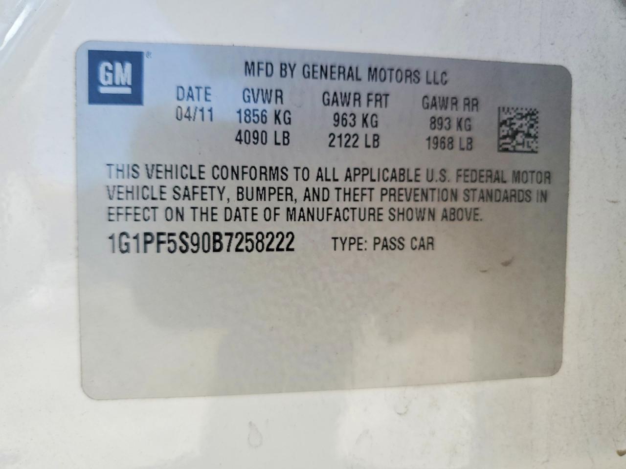 2011 CHEVROLET CRUZE