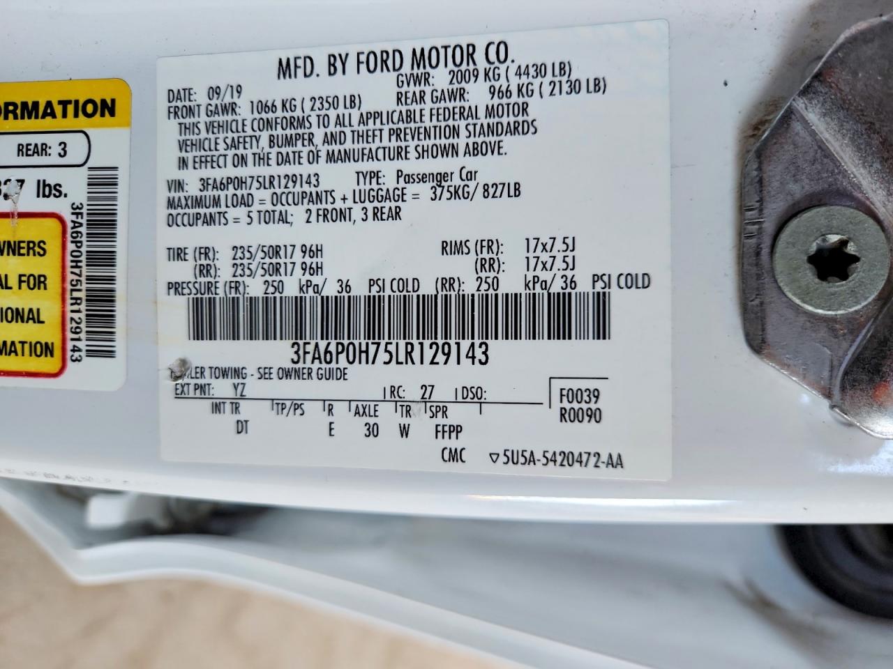 2020 FORD FUSION