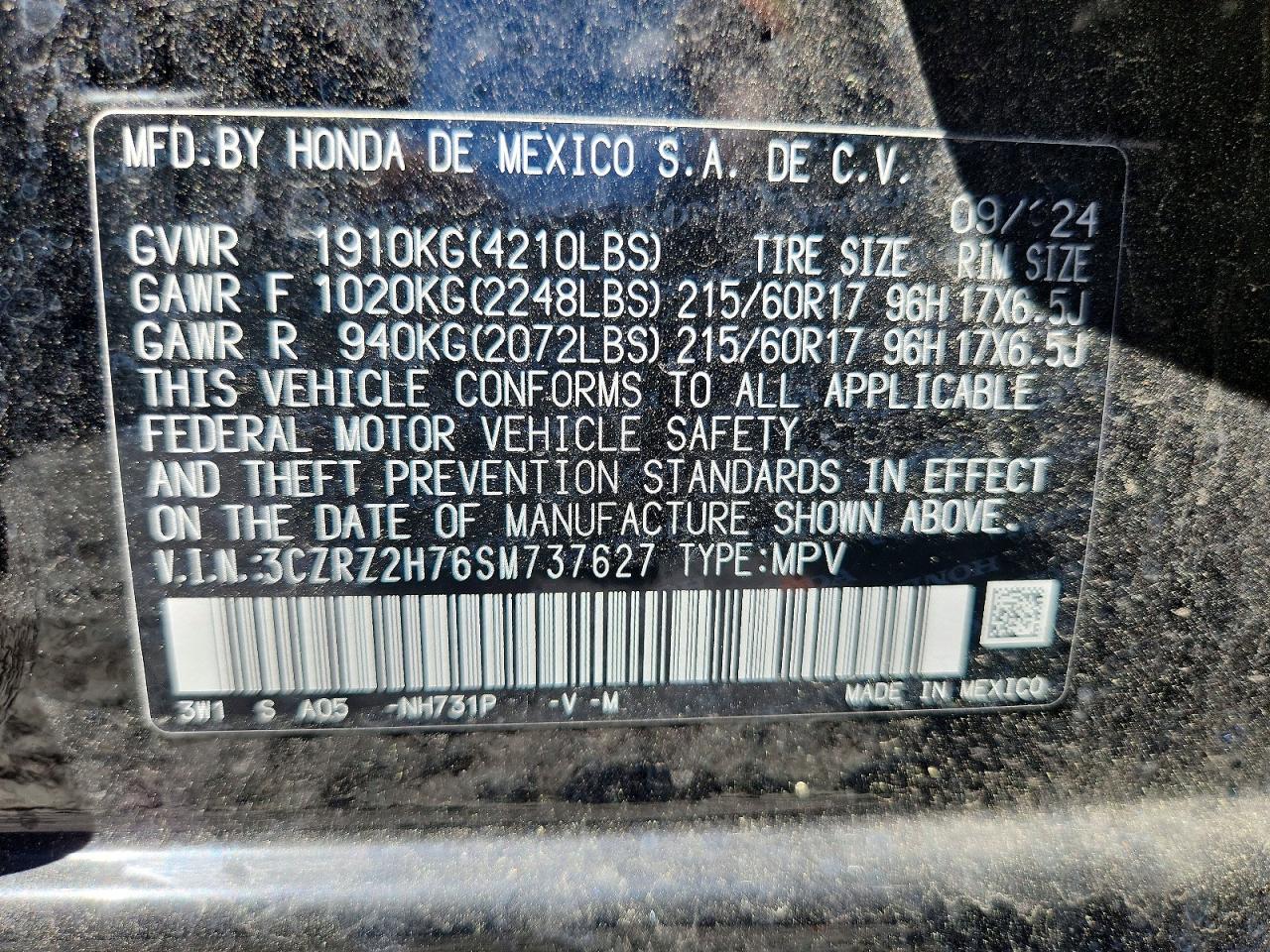 2025 HONDA HR-V