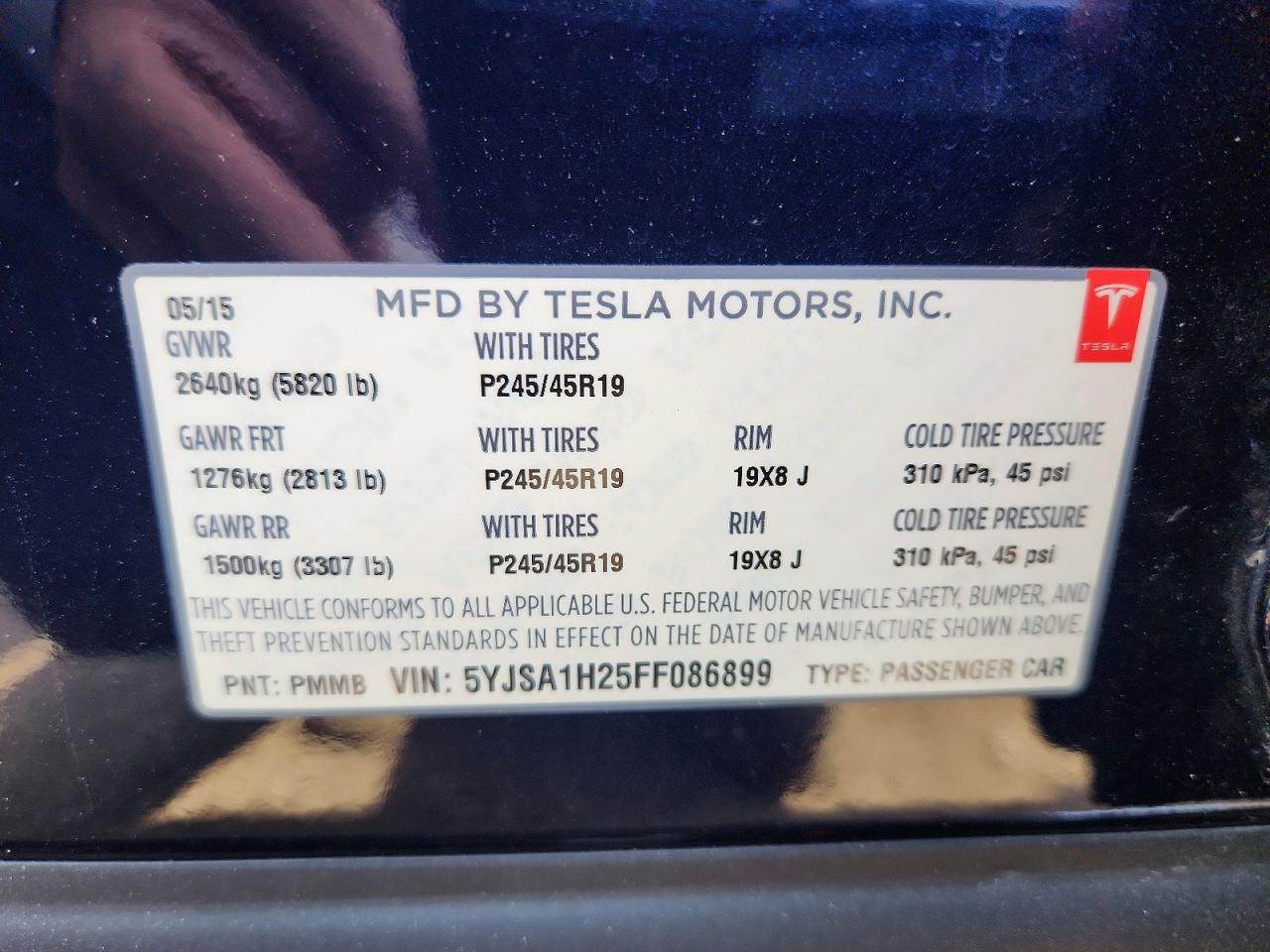 2015 TESLA MODEL S