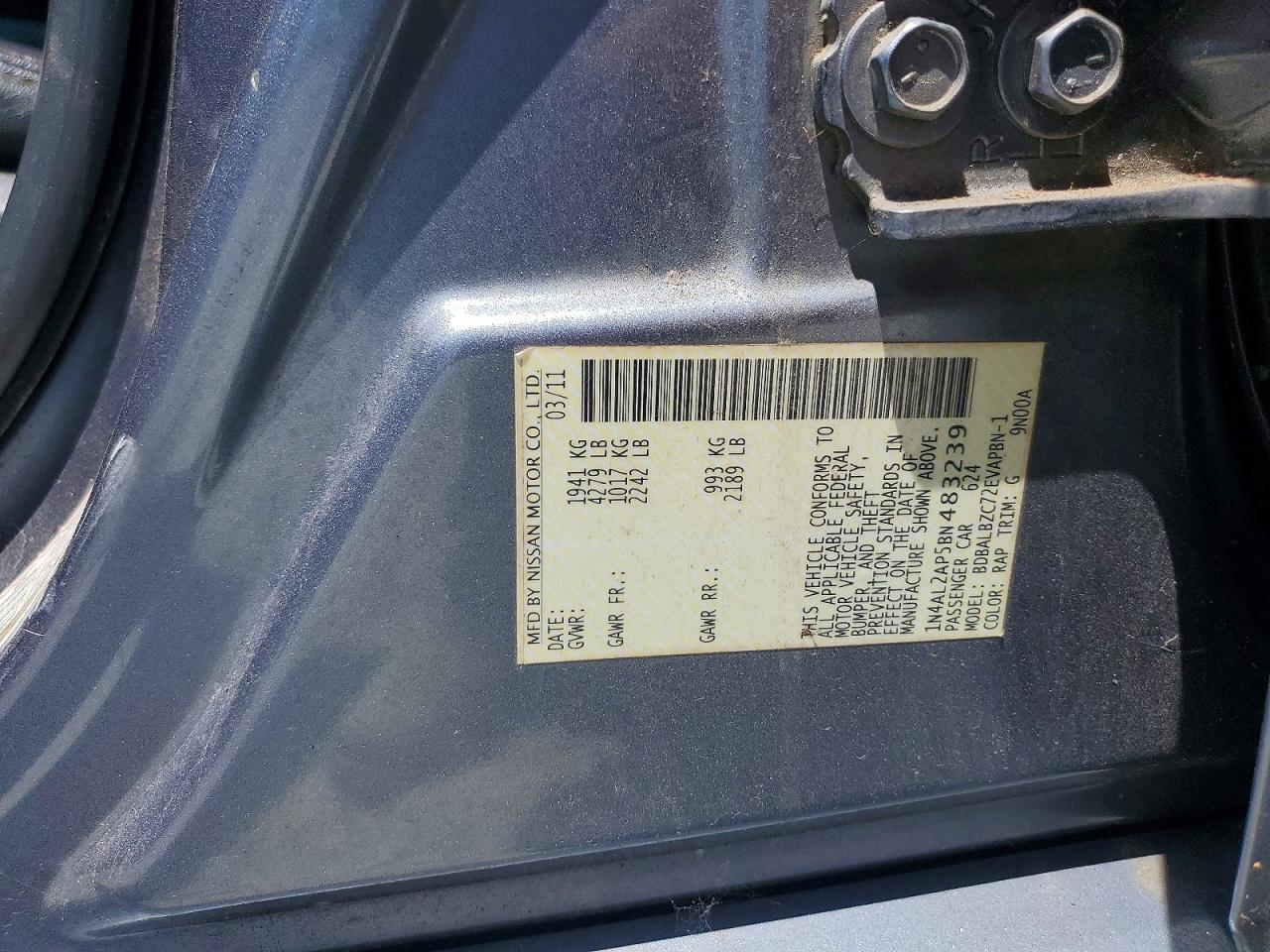 2011 NISSAN ALTIMA