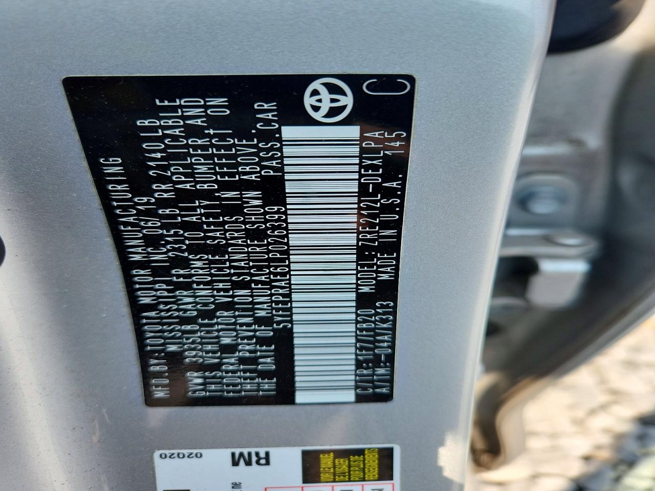 2020 TOYOTA COROLLA