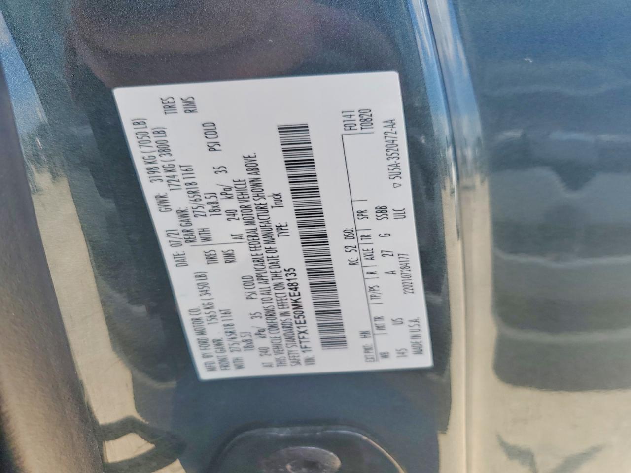 2021 FORD F150