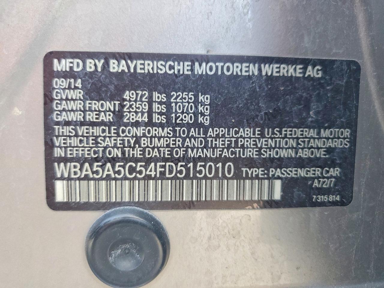 2015 BMW 5 SERIES