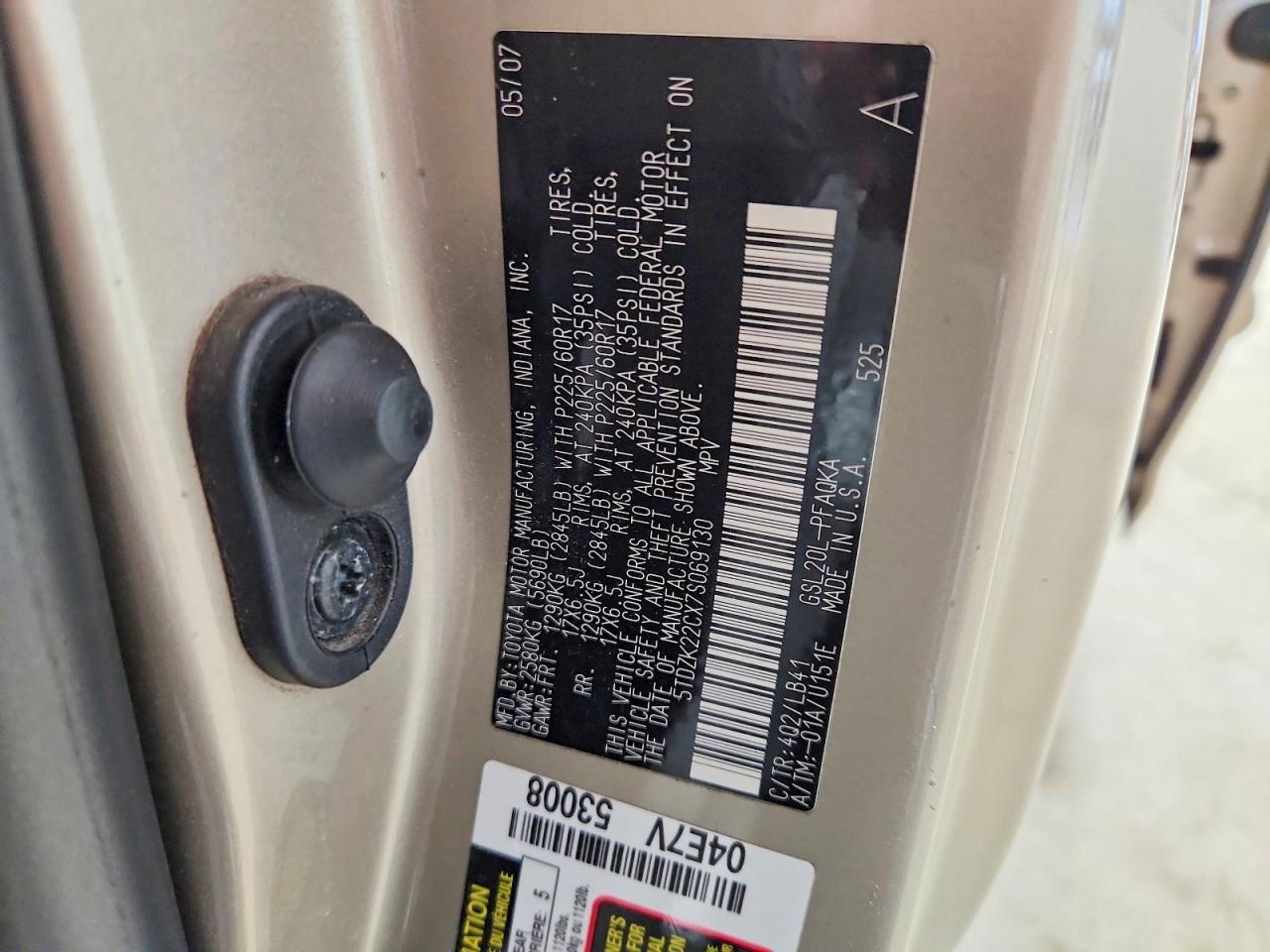2007 TOYOTA SIENNA