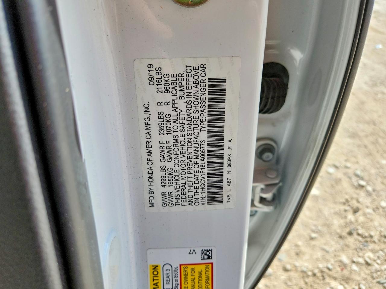 2020 HONDA ACCORD