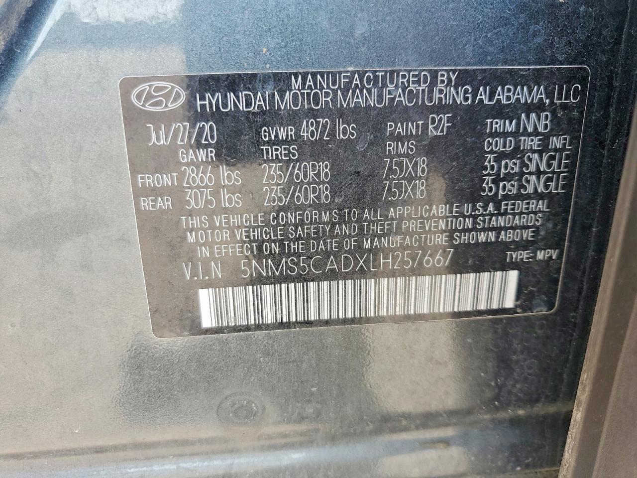 2020 HYUNDAI SANTA FE
